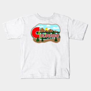 Colorado Mountains Vintage  Skiing Hiking Climbing Outdoors Denver Aspen Rockies Kids T-Shirt